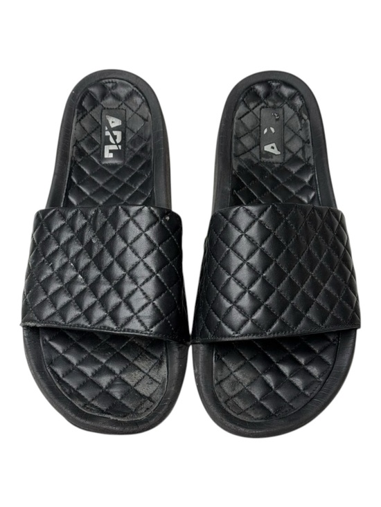 APL ? Lusso Quilted Nappa Leather Beach Athletic Pool Slide Sandal ? Black ? 14 main image 5